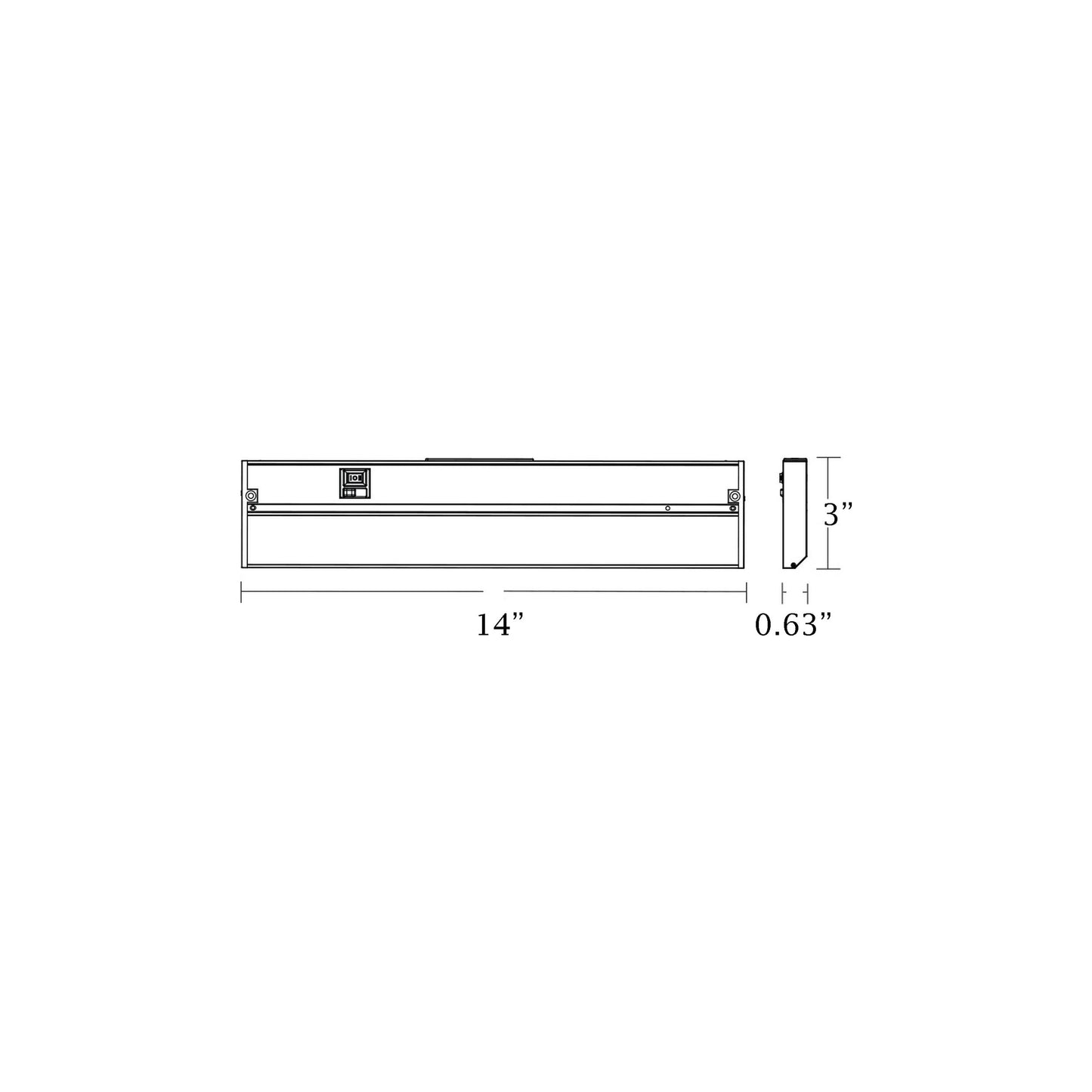 Koren LED Undercabinet Light - line drawing.