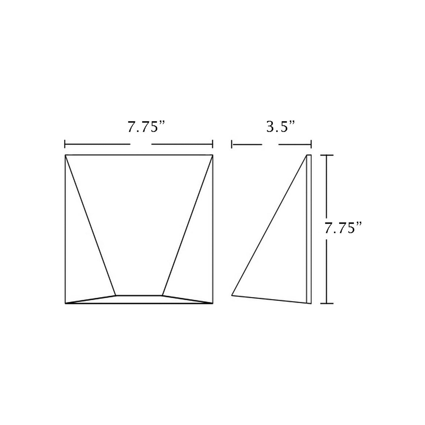 Kylo Outdoor LED Wall Light - line drawing.