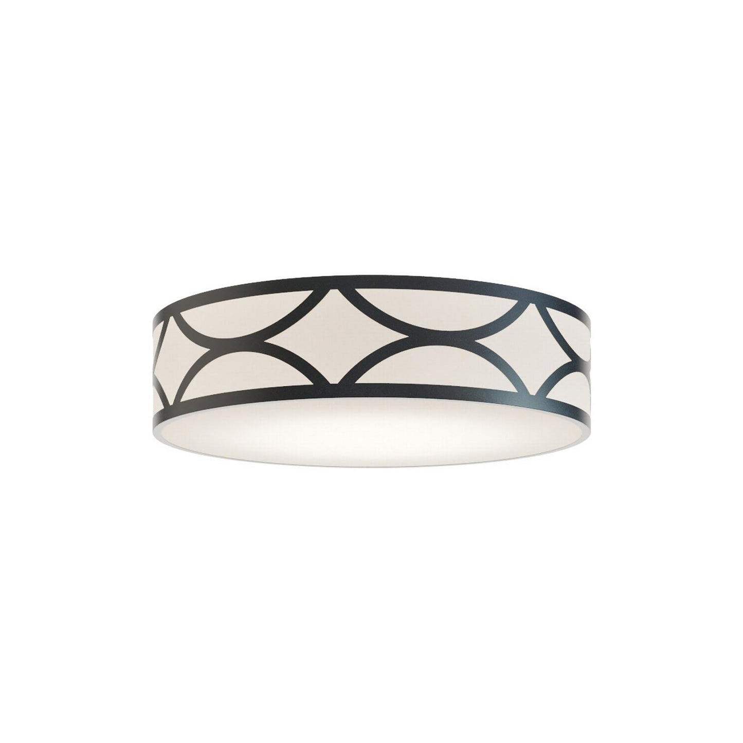 Lake Flush Mount Ceiling Light in Black (20-Inch).