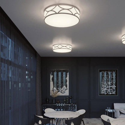 Lake Flush Mount Ceiling Light in living room.