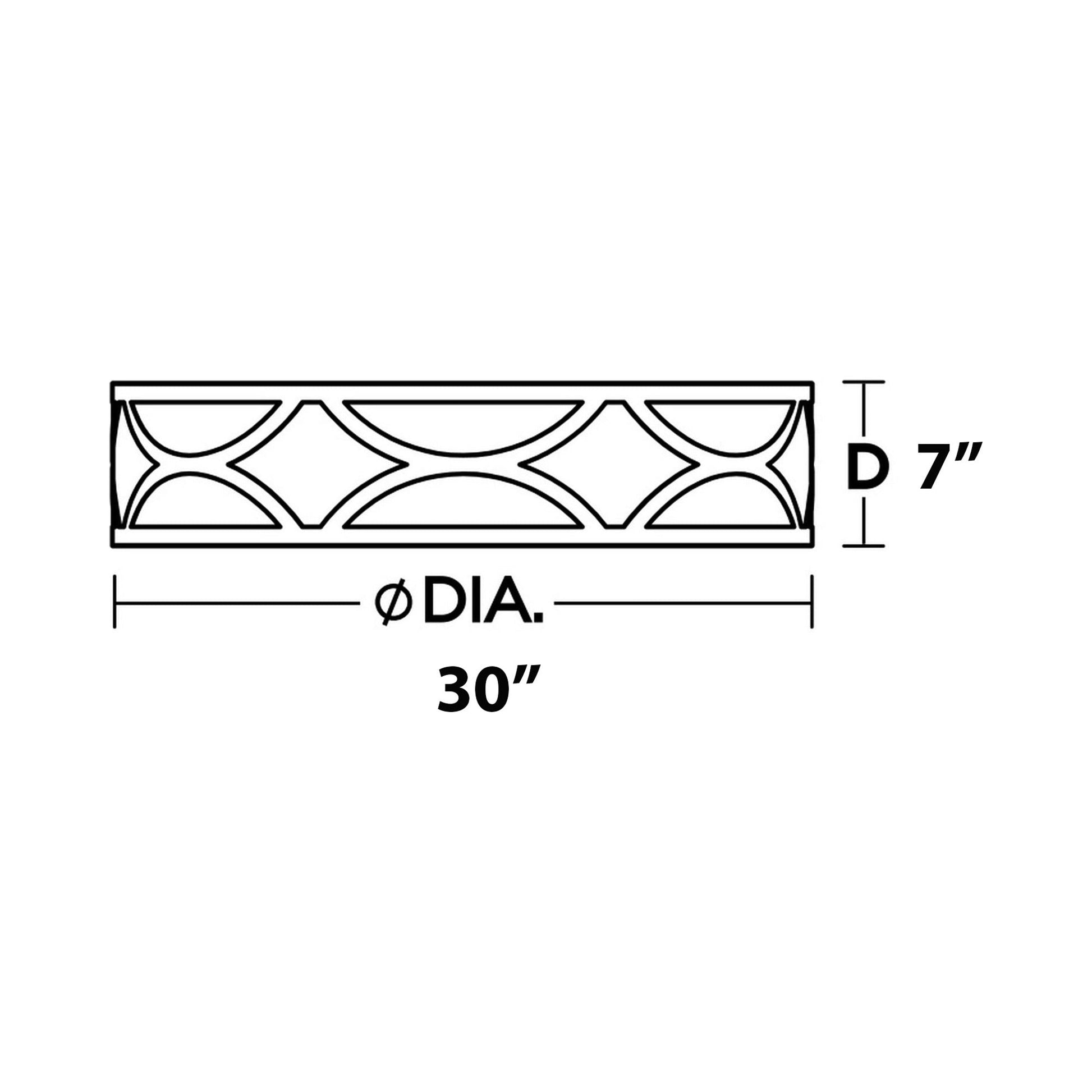 Lake Flush Mount Ceiling Light - line drawing.