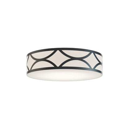 Lake LED Flush Mount Ceiling Light in Black (20-Inch).