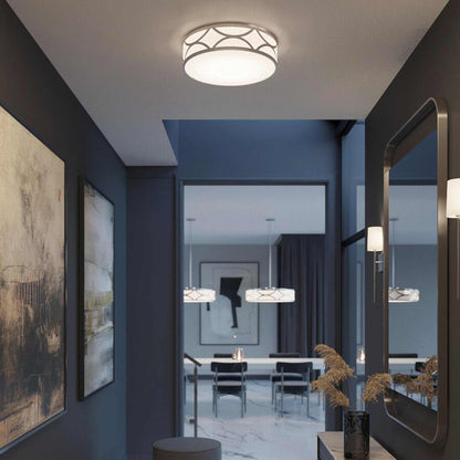 Lake LED Flush Mount Ceiling Light in hallway.