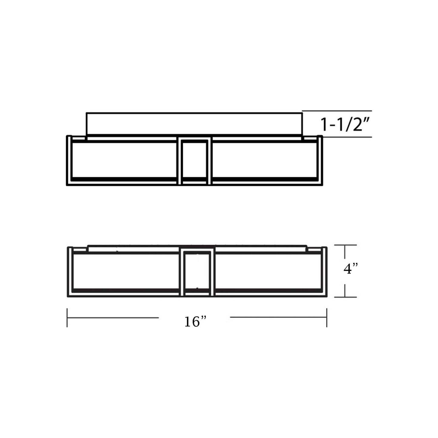 Lambert LED Flush Mount Ceiling Light - line drawing.