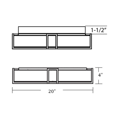 Lambert LED Flush Mount Ceiling Light - line drawing.