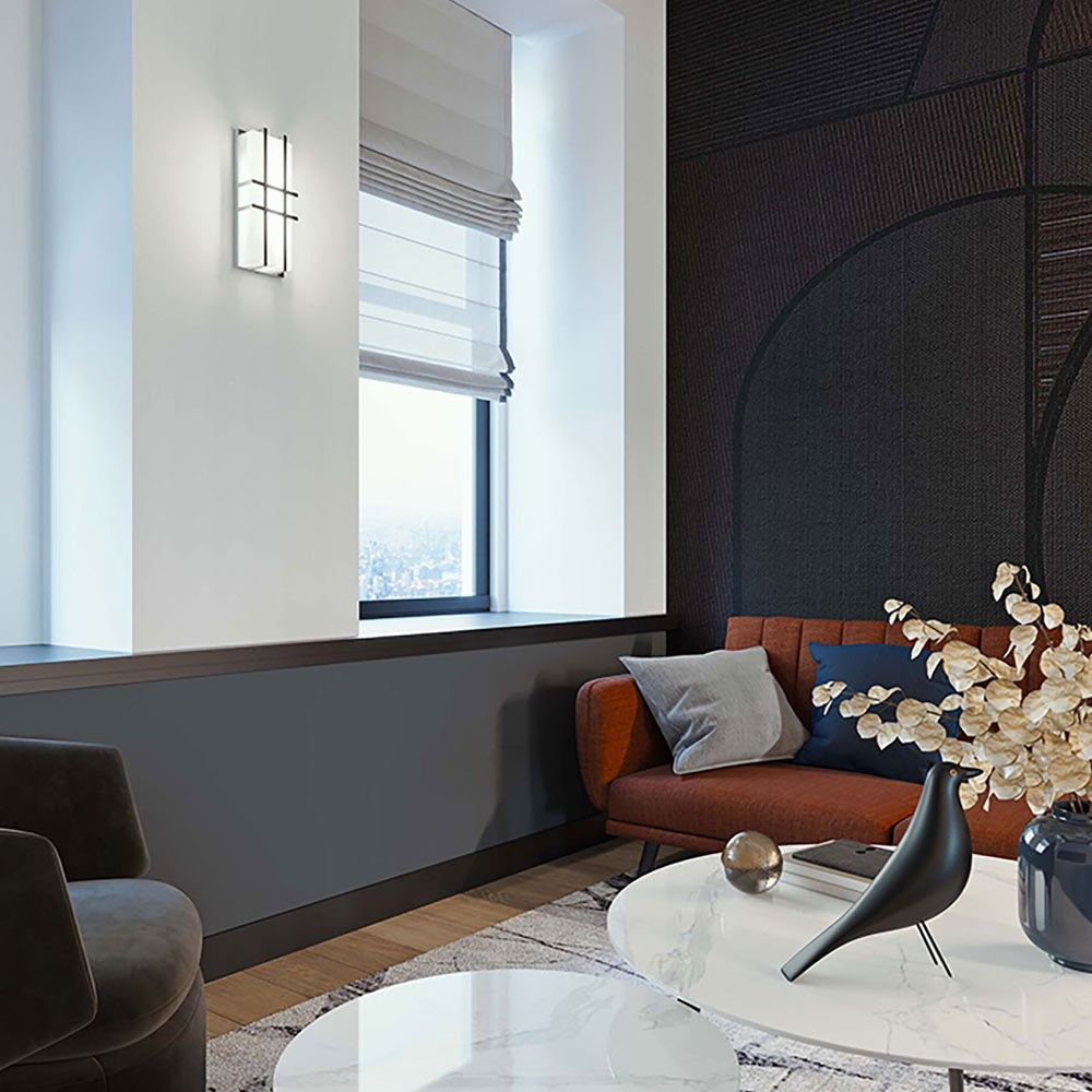 Lambert LED Wall Light in living room.