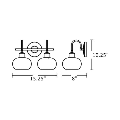 Laney Bath Vanity Light - line drawing.
