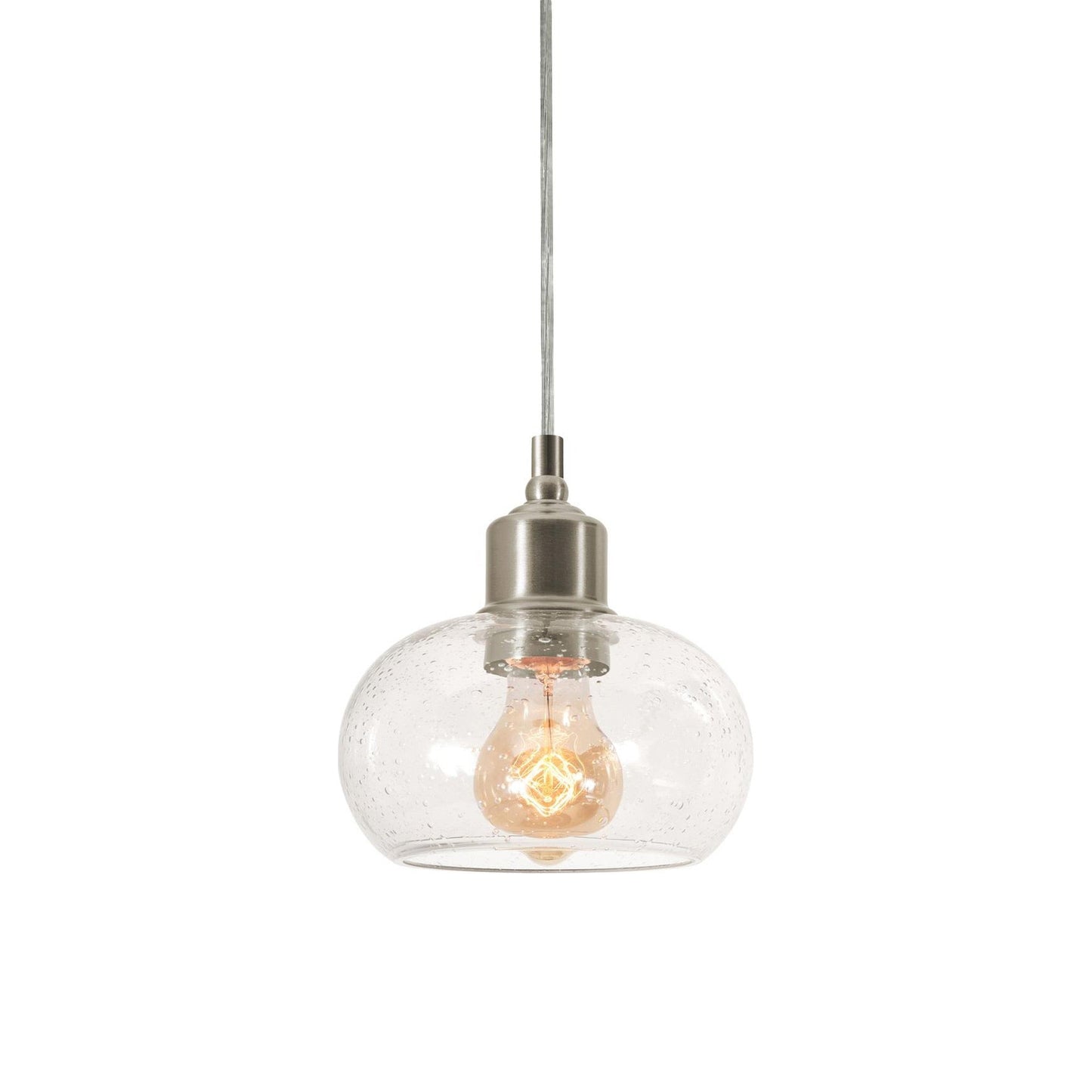 Laney Pendant Light in Satin Nickel.