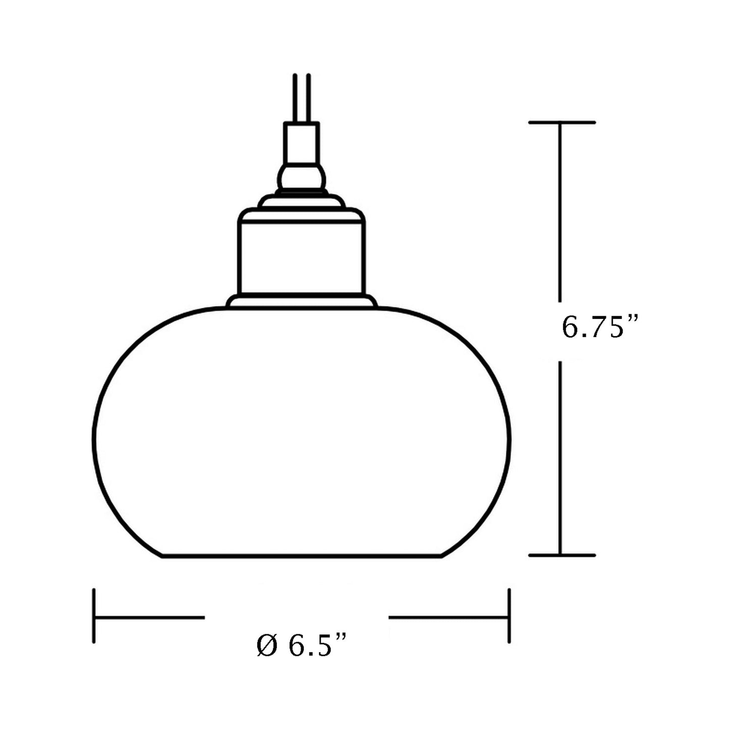 Laney Pendant Light - line drawing.