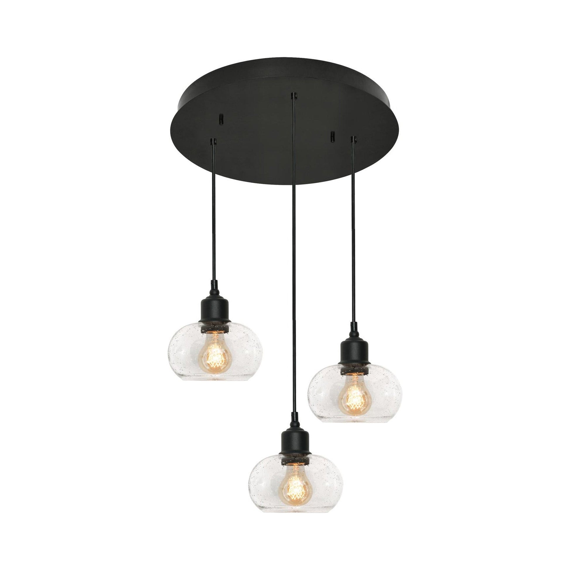 Laney Round Pendant Light in Black.