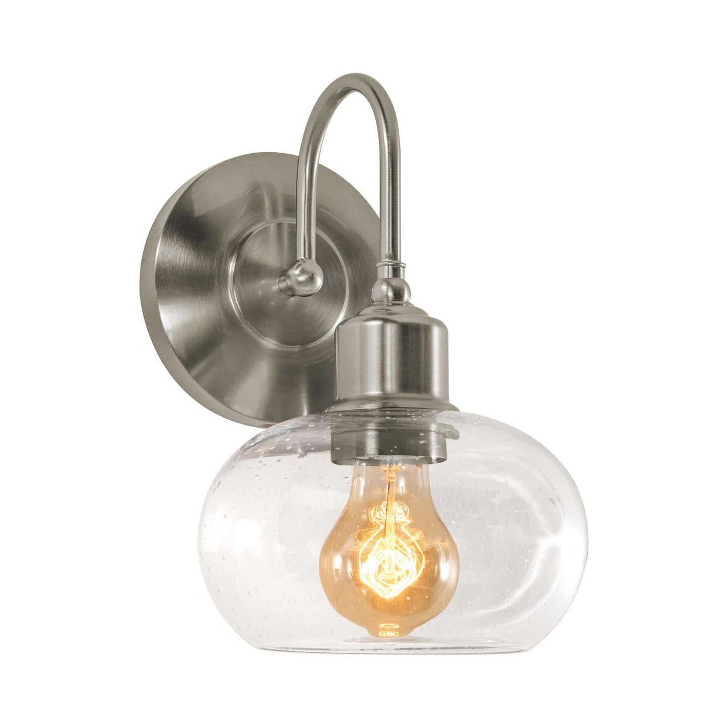 Laney Wall Light in Satin Nickel.