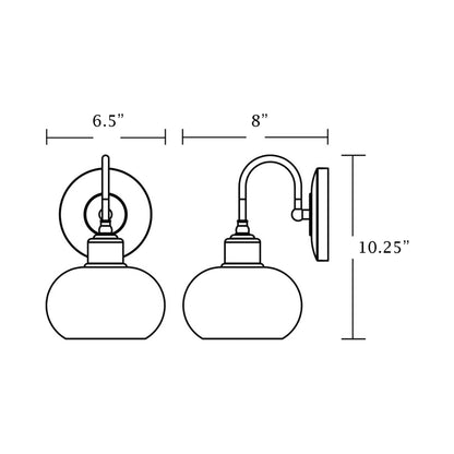 Laney Wall Light - line drawing.