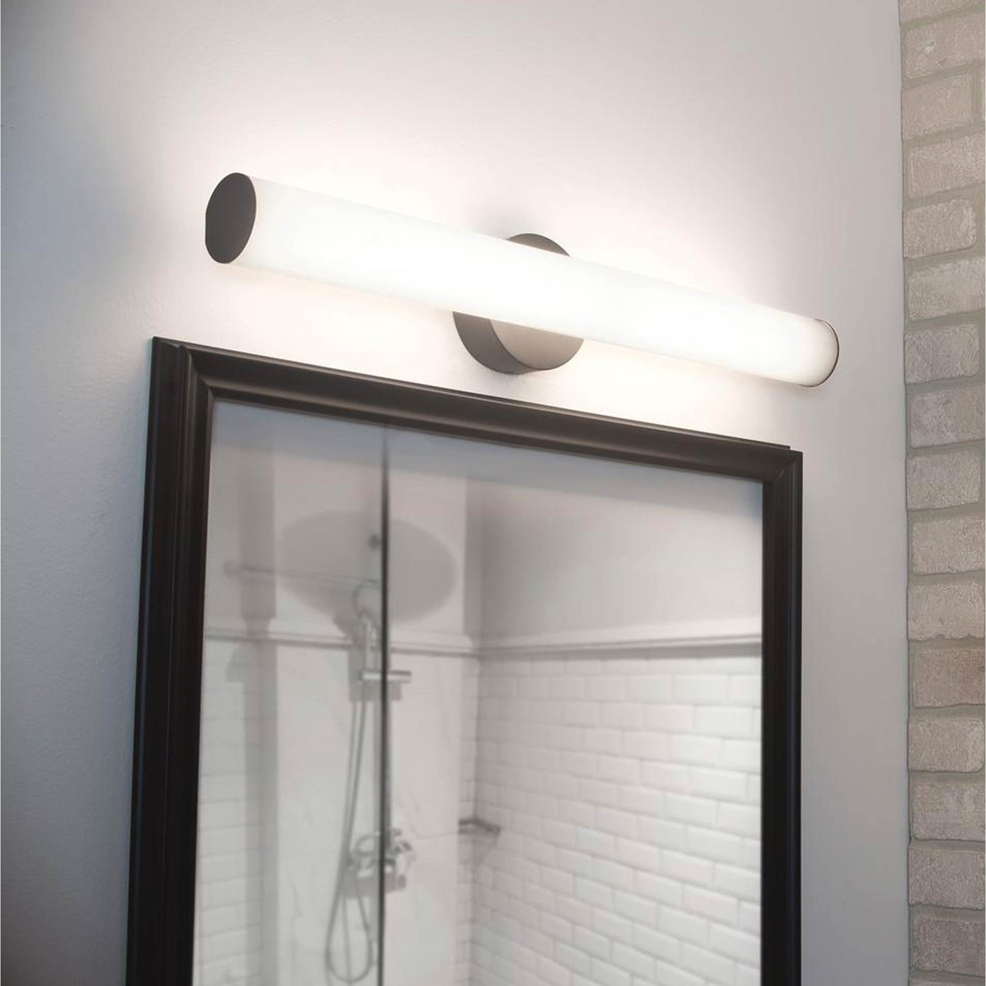 Leia LED Vanity Wall Light in bathroom.