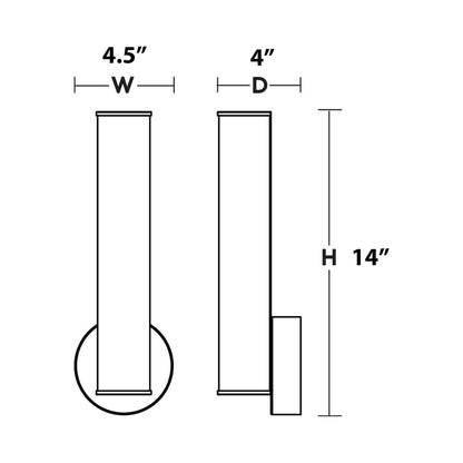 Leia LED Wall Light - line drawing.