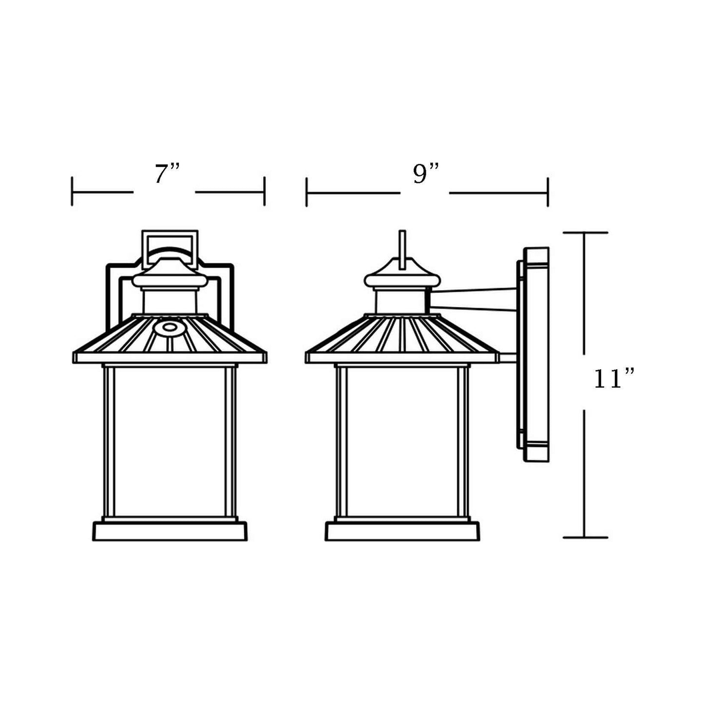 Lennon Outdoor Wall Light - line drawing.