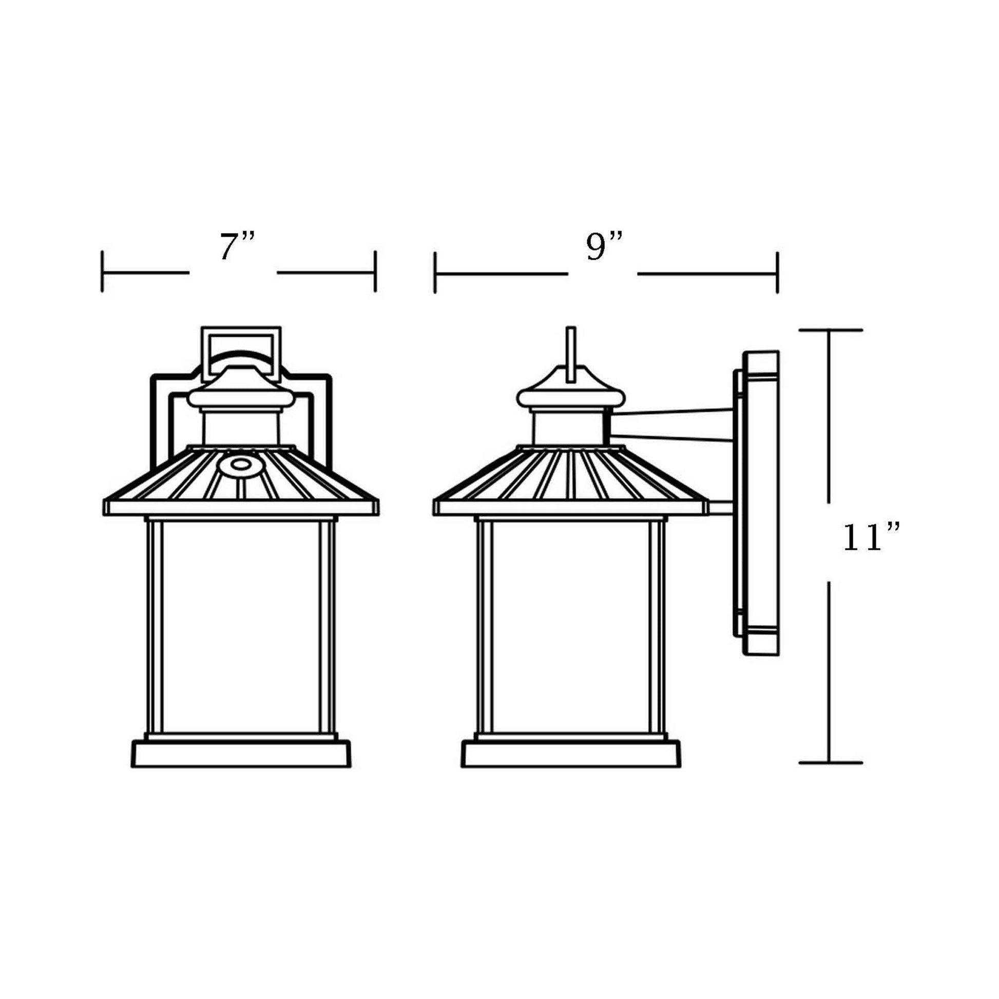 Lennon Outdoor Wall Light - line drawing.