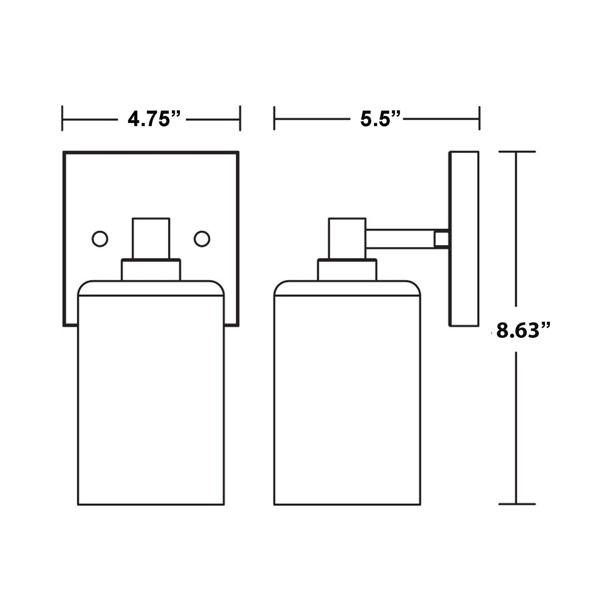 Leo Bath Wall Light - line drawing.