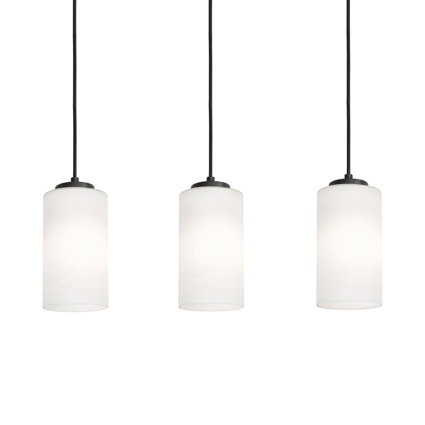 Leo Linear Pendant Light in Black (3-Light/6.5-Inch).