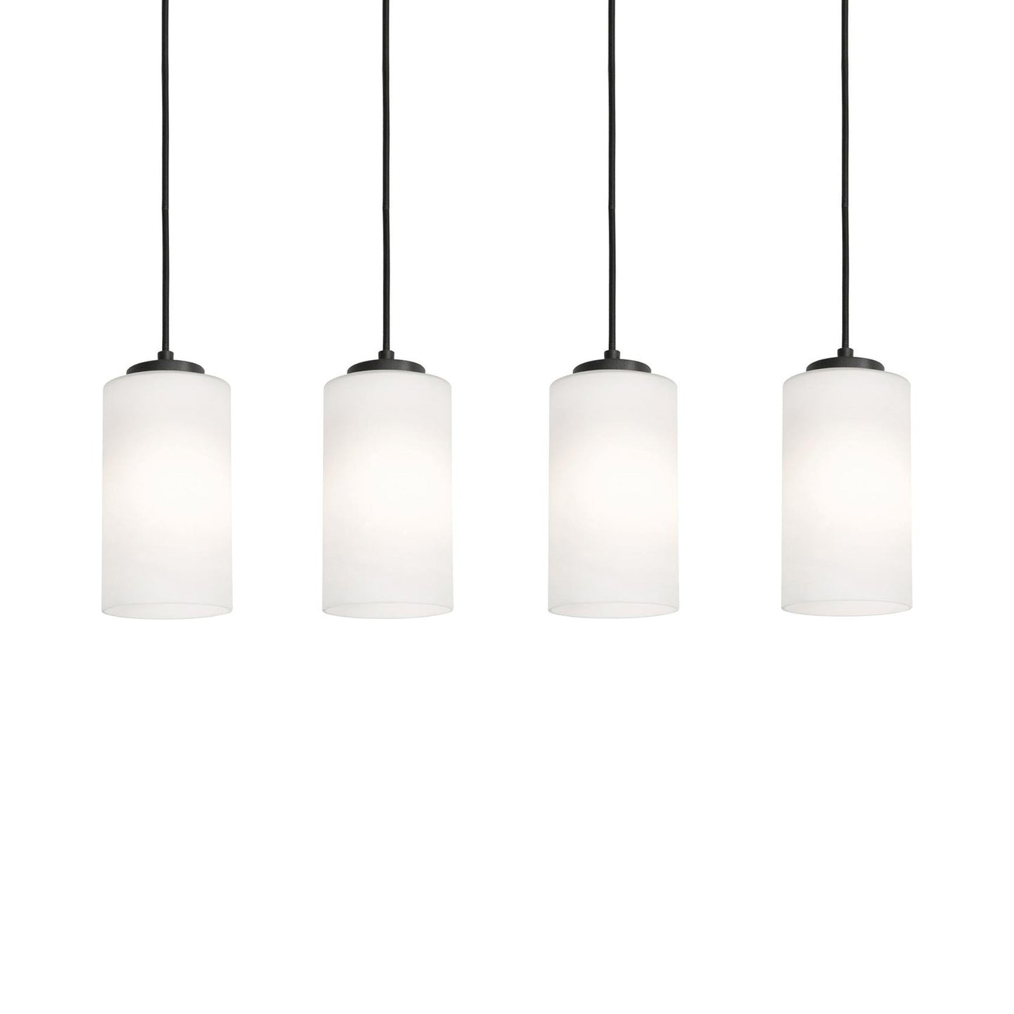 Leo Linear Pendant Light in Black (4-Light/6.5-Inch).