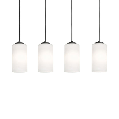Leo Linear Pendant Light in Black (4-Light/6.5-Inch).