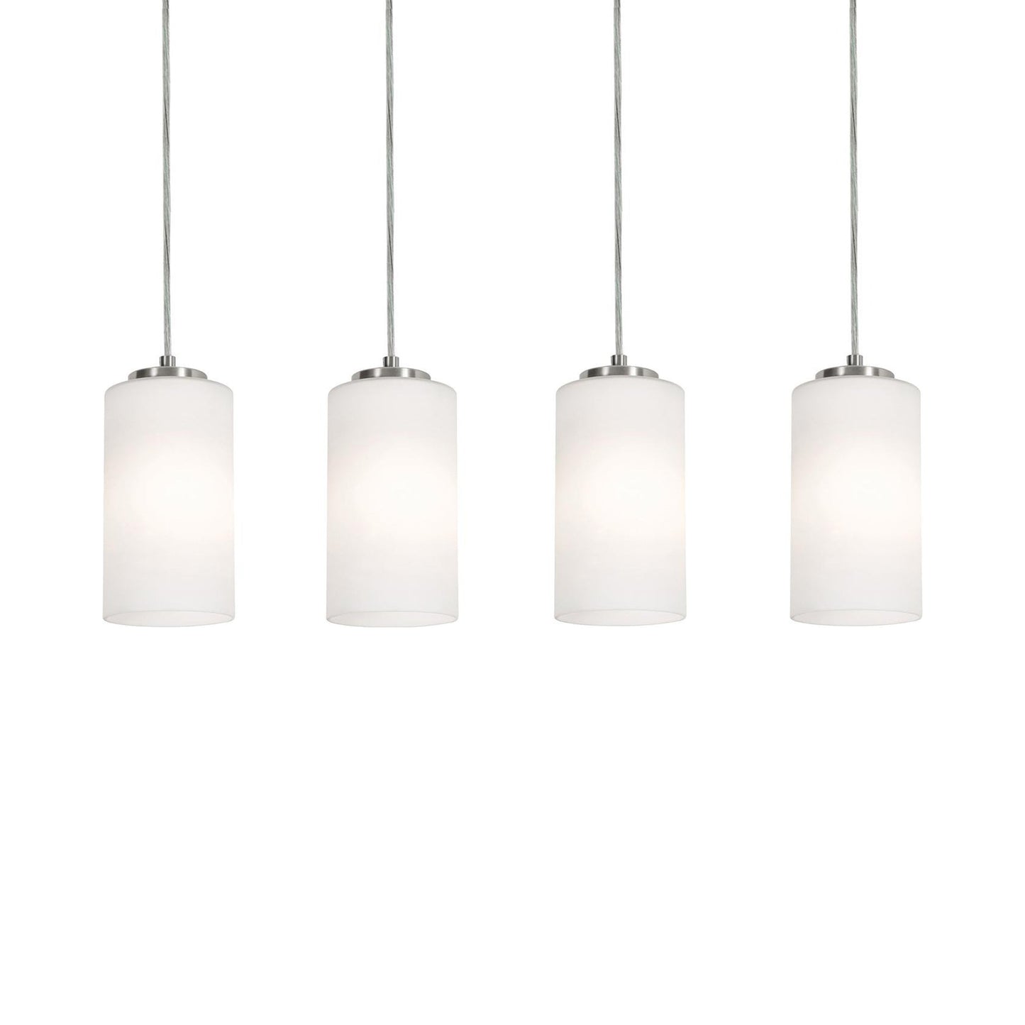 Leo Linear Pendant Light in Satin Nickel (4-Light/6.5-Inch).
