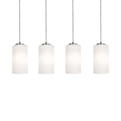 Leo Linear Pendant Light in Satin Nickel (4-Light/6.5-Inch).