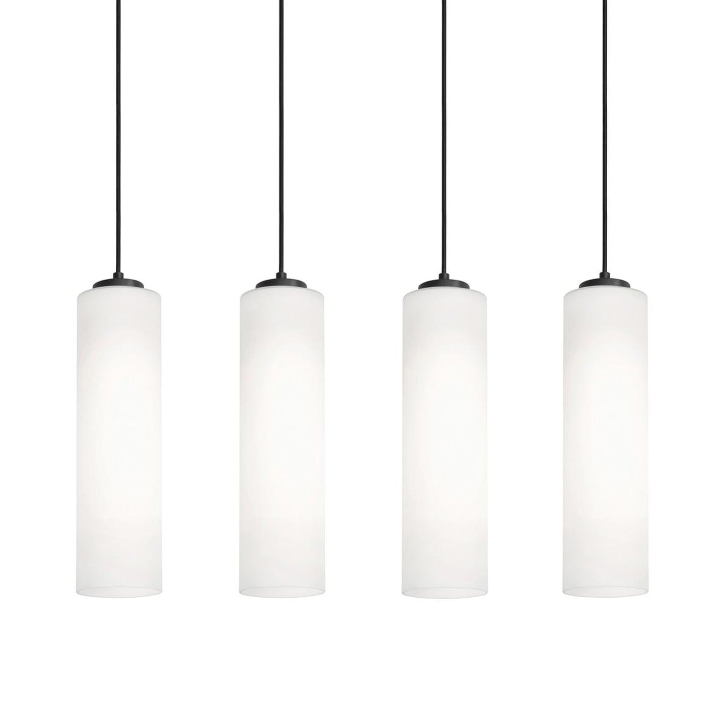 Leo Linear Pendant Light in Black (4-Light/12-Inch).