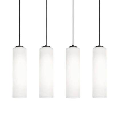 Leo Linear Pendant Light in Black (4-Light/12-Inch).