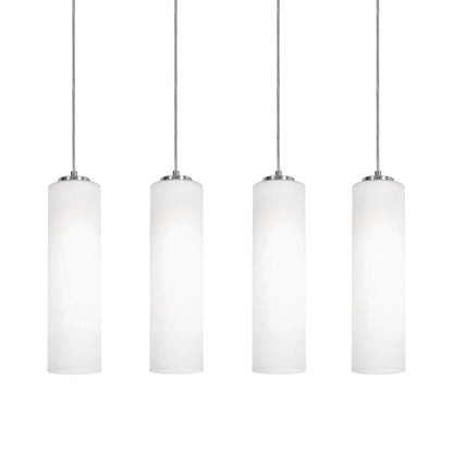 Leo Linear Pendant Light in Satin Nickel (4-Light/12-Inch).
