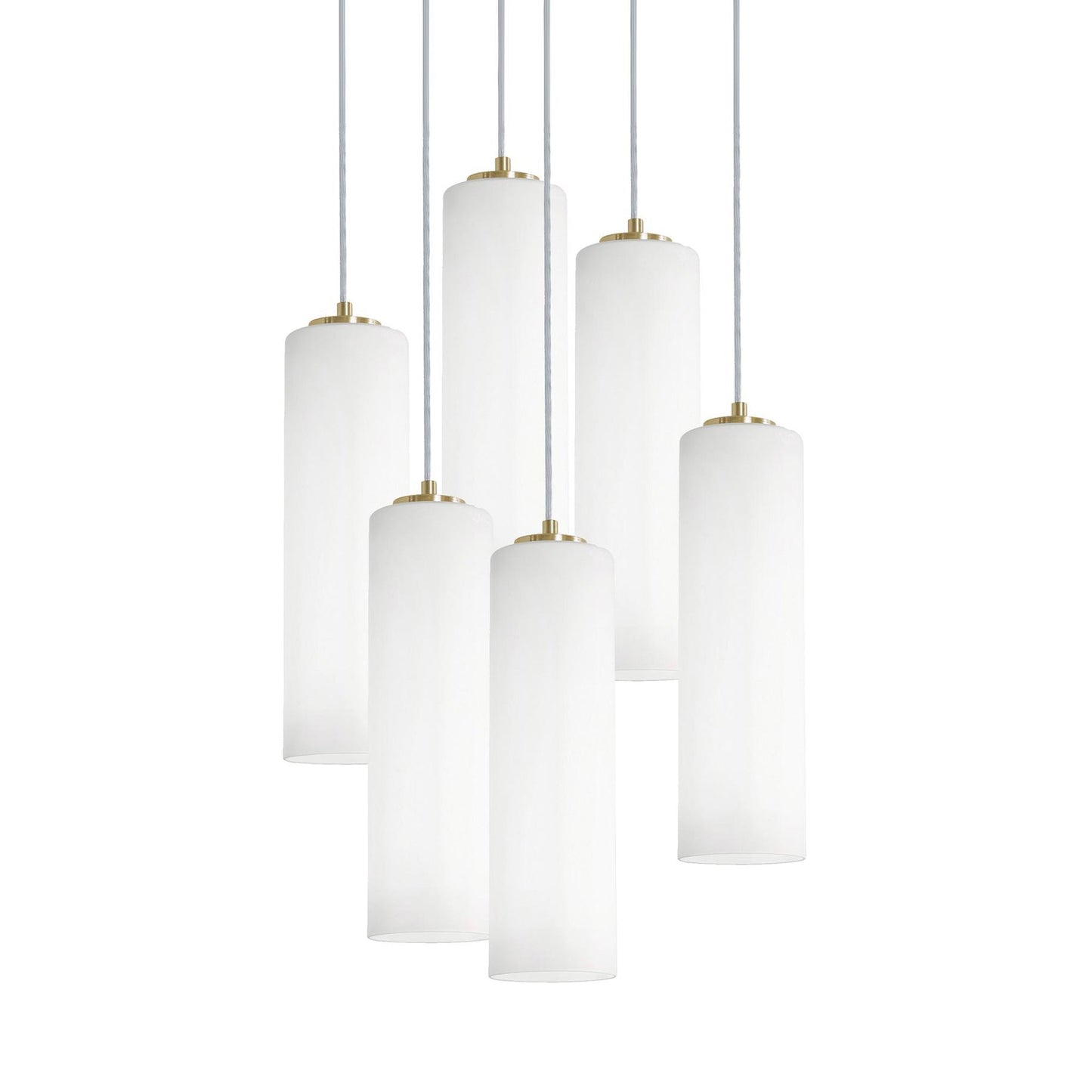 Leo Round Pendant Light in Light Antique Brass (6-Light/12-Inch).
