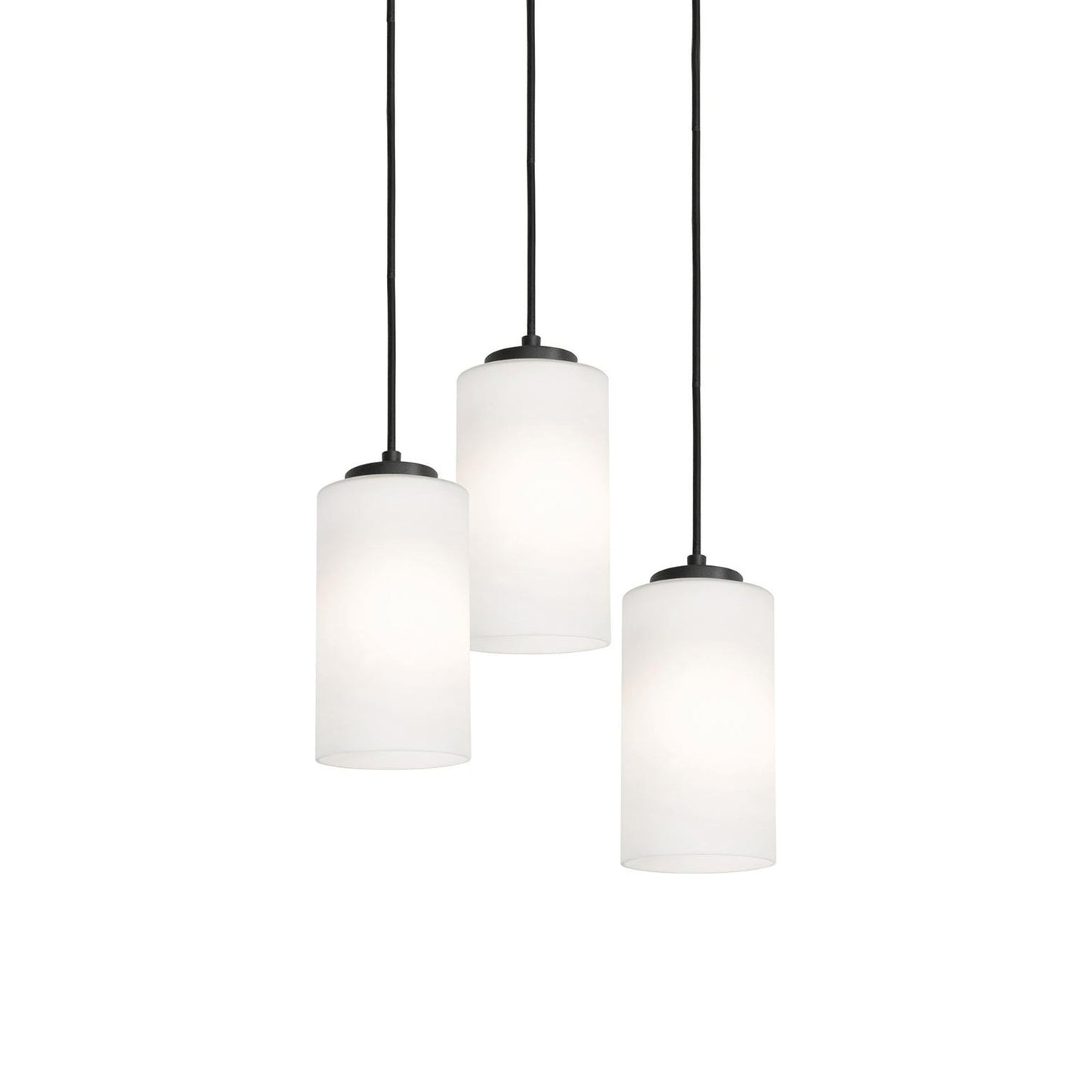 Leo Round Pendant Light in Black (3-Light/6.5-Inch).