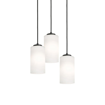 Leo Round Pendant Light in Black (3-Light/6.5-Inch).