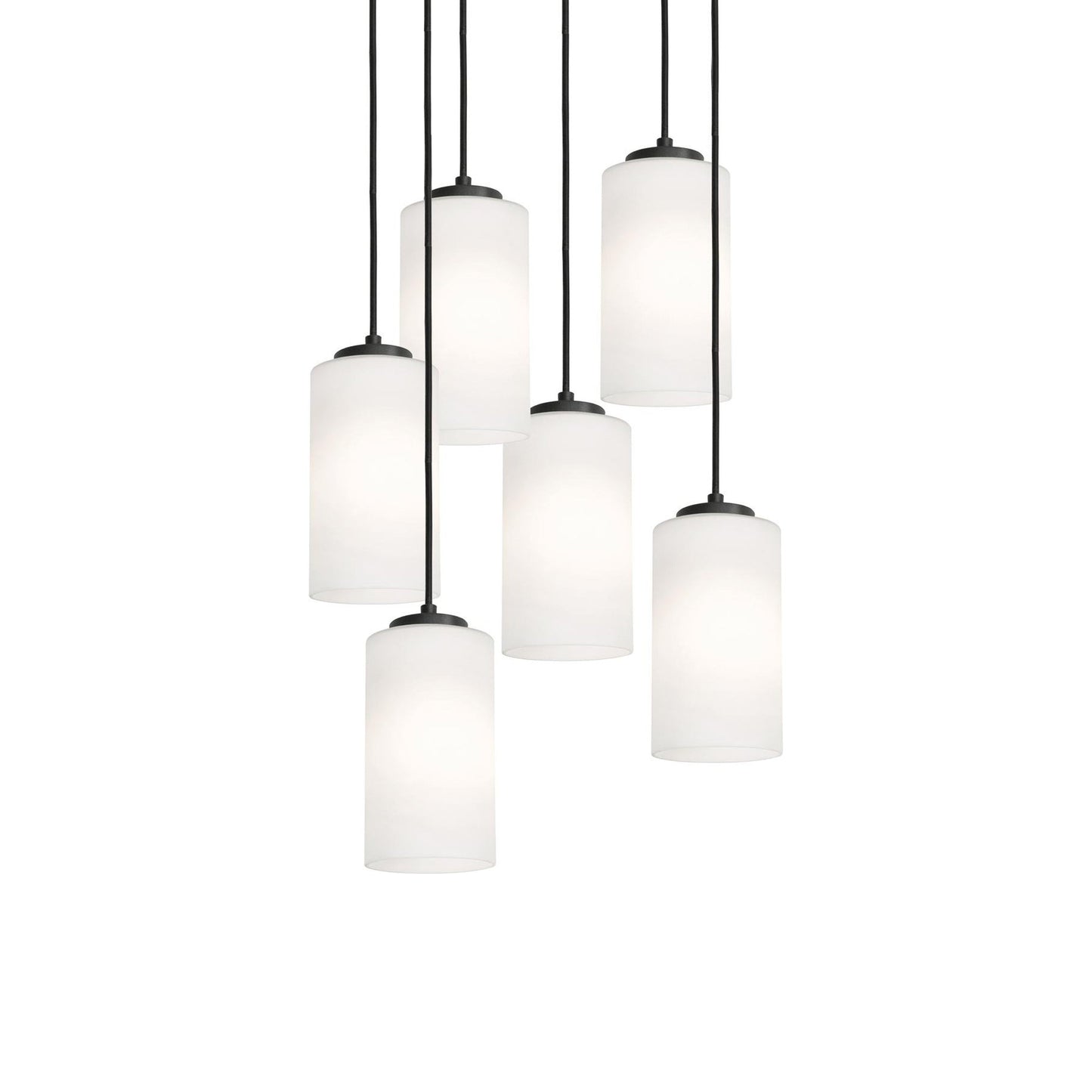 Leo Round Pendant Light in Black (6-Light/6.5-Inch).