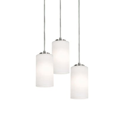 Leo Round Pendant Light in Satin Nickel (3-Light/6.5-Inch).