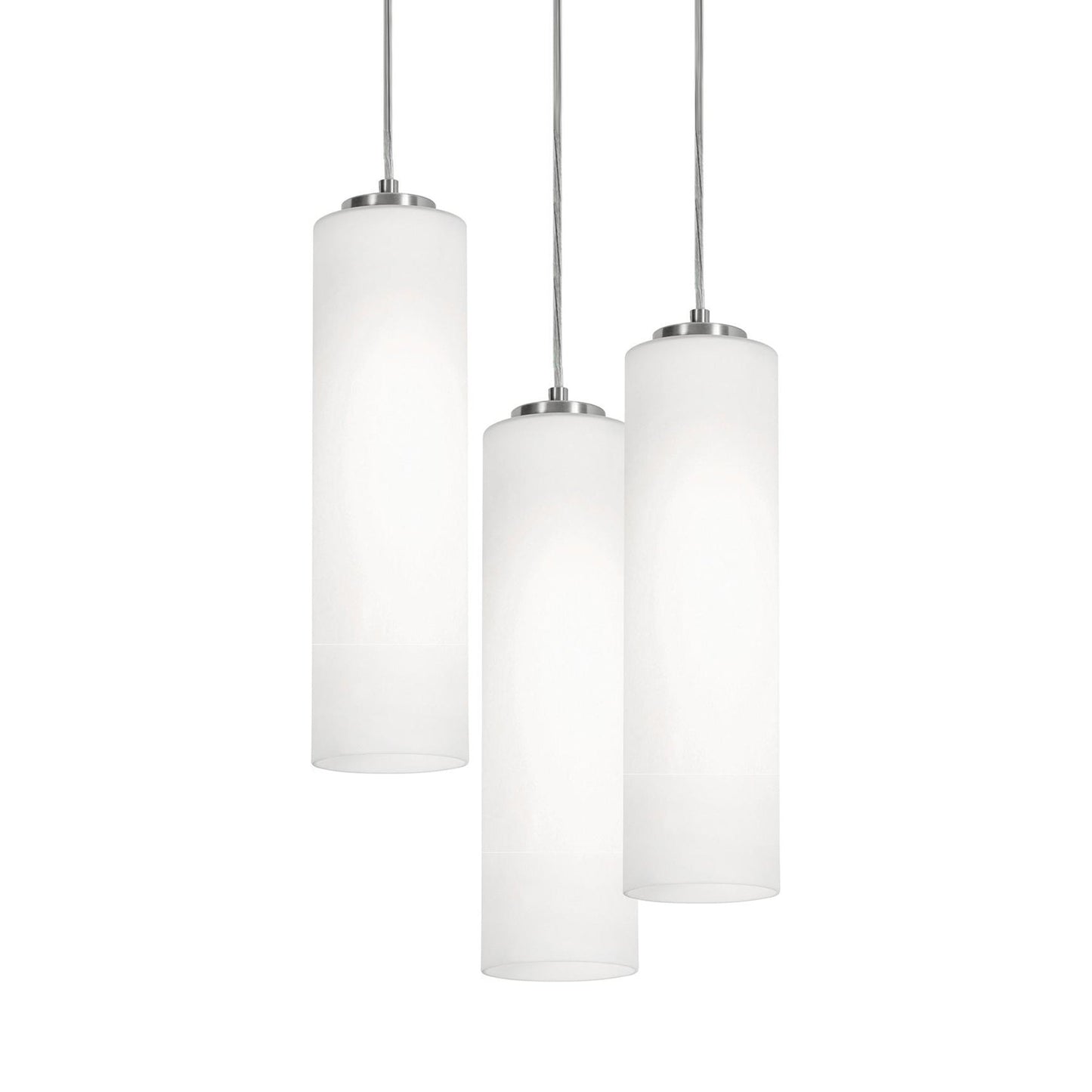 Leo Round Pendant Light in Satin Nickel (3-Light).