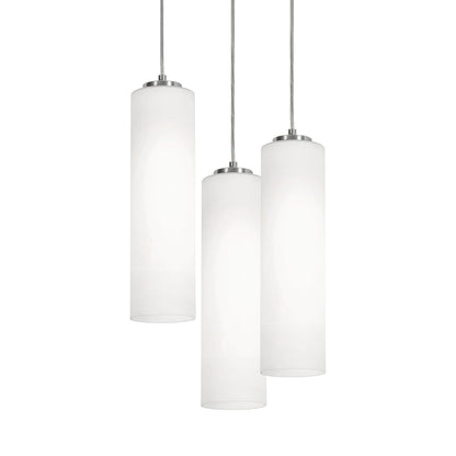 Leo Round Pendant Light in Satin Nickel (3-Light).