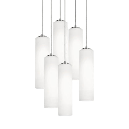 Leo Round Pendant Light in Satin Nickel (6-Light).