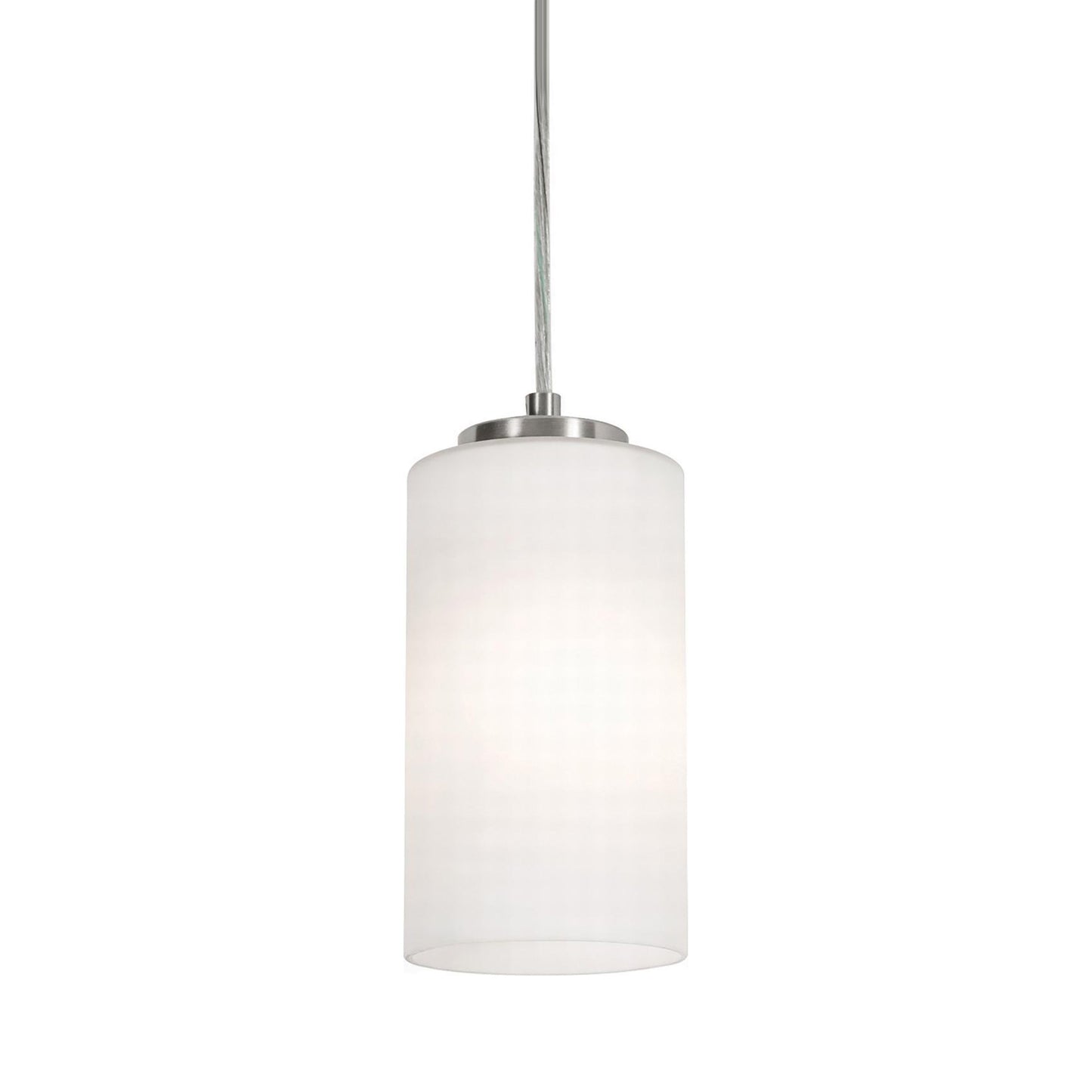 Leo Single Pendant Light in Light Satin Nickel (6.5-Inch).