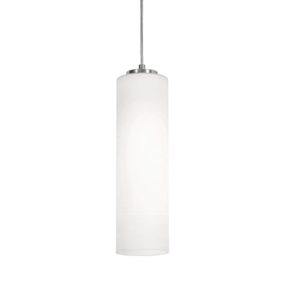 Leo Single Pendant Light in Satin Nickel (12-Inch).