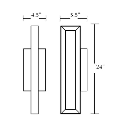 Liam Outdoor LED Wall Light - line drawing.