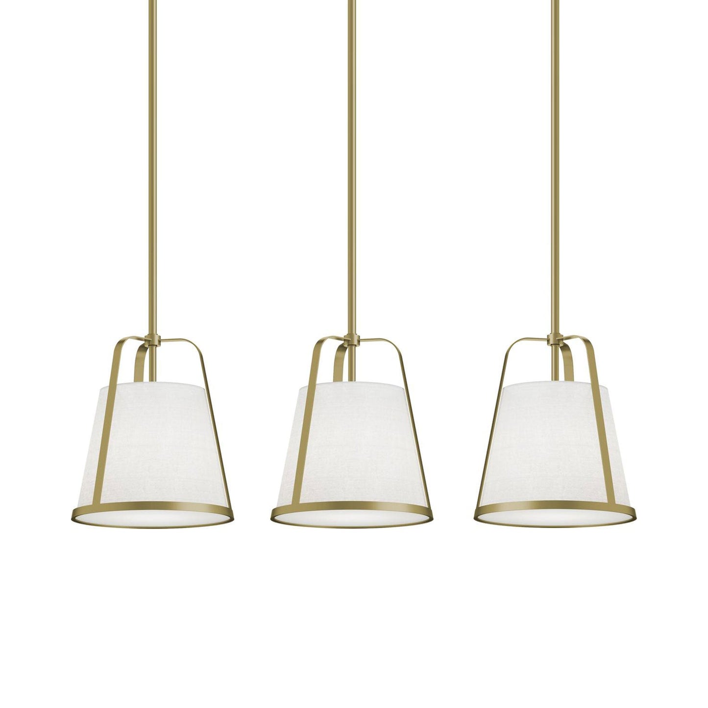 Lizzette Linear Pendant Light in Light Antique Brass.
