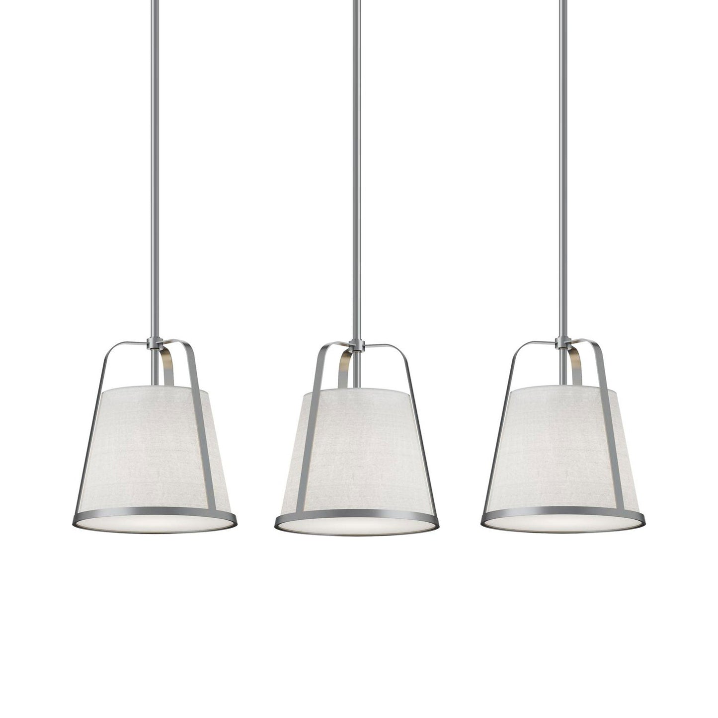 Lizzette Linear Pendant Light in Satin Nickel.