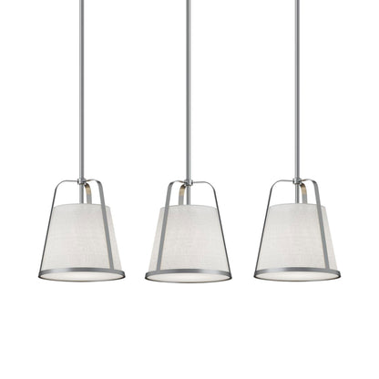 Lizzette Linear Pendant Light in Satin Nickel.