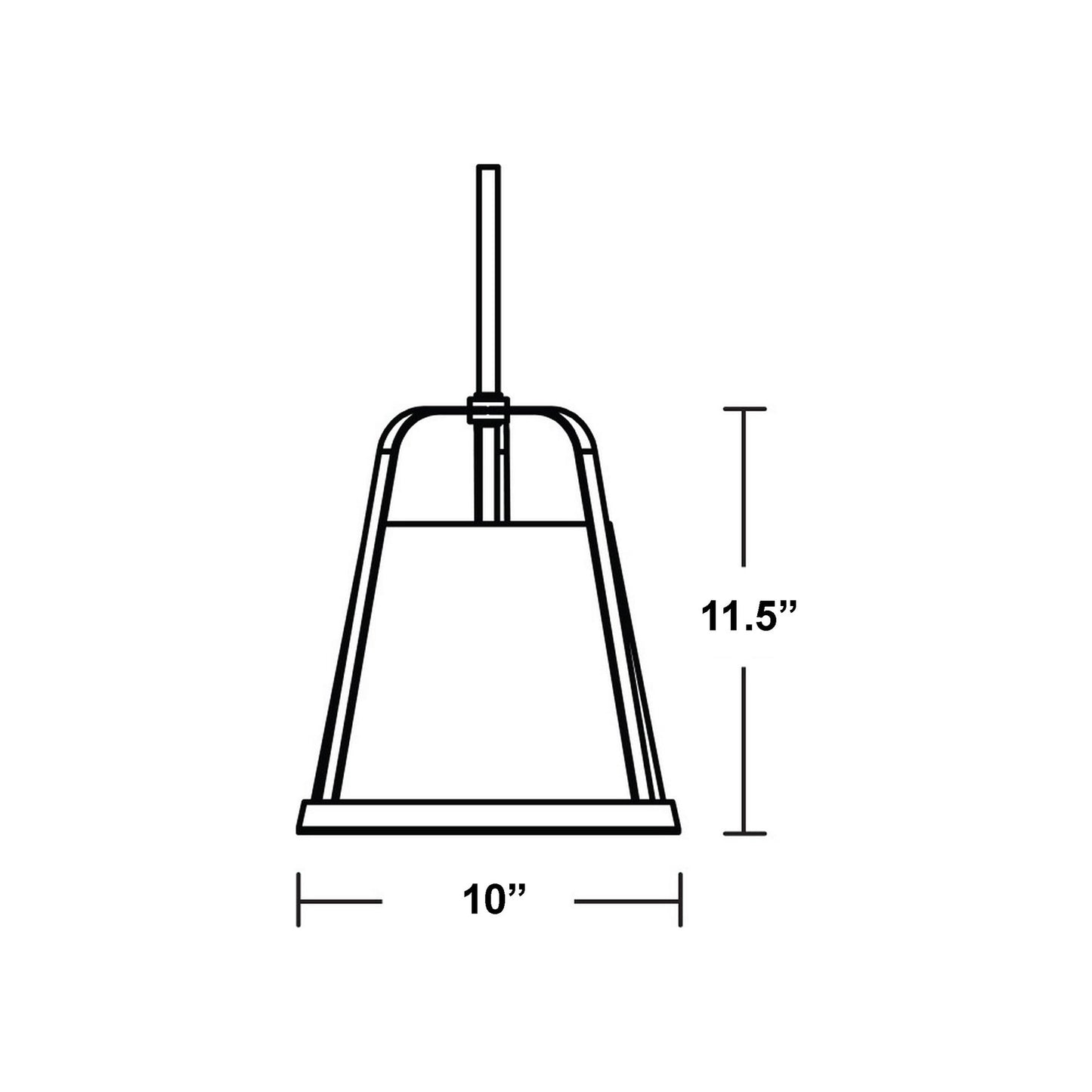 Lizzette Pendant Light - line drawing.