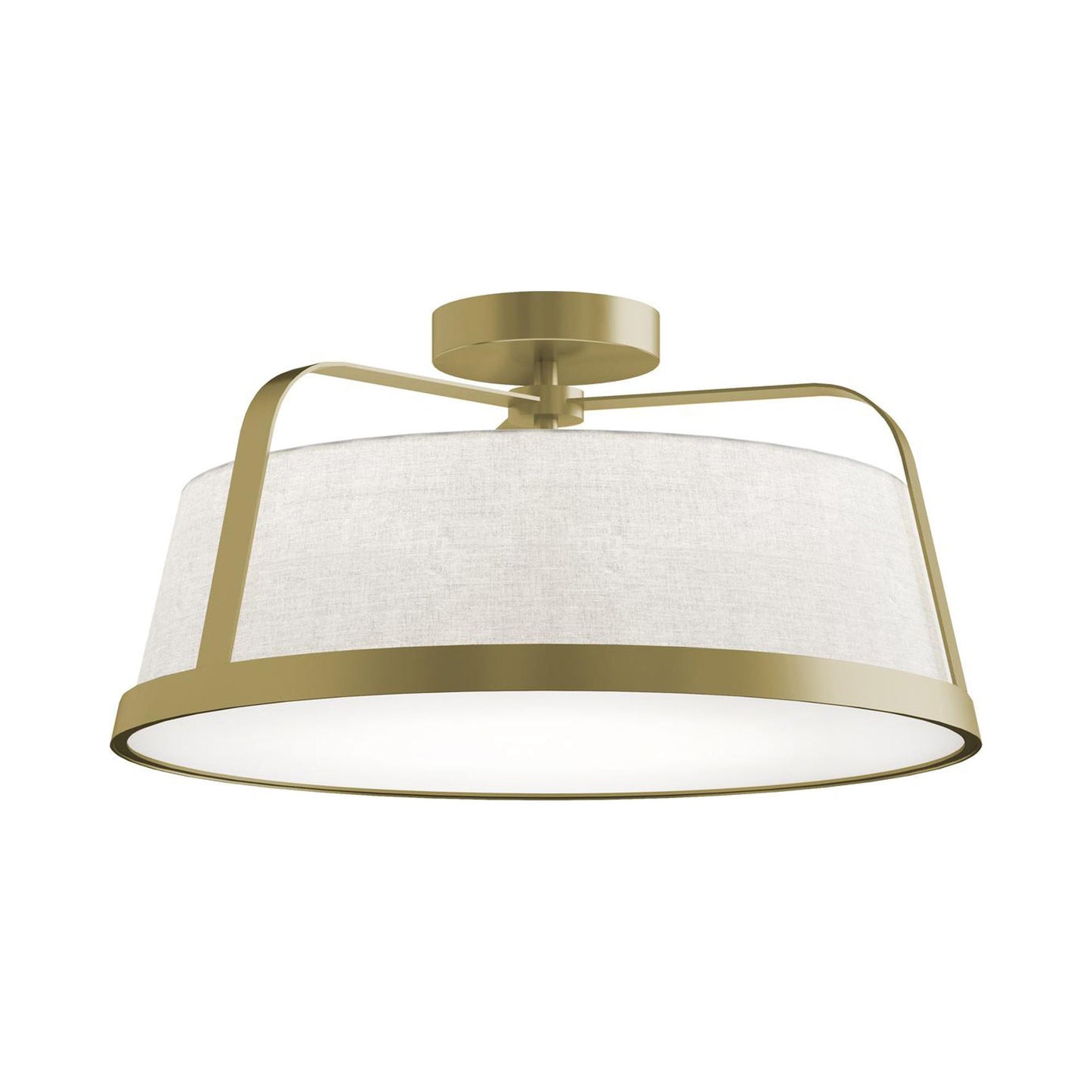 Lizzette Semi Flush Mount Ceiling Light in Light Antique Brass.