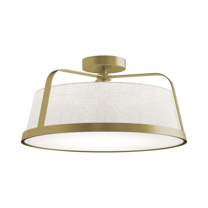 Lizzette Semi Flush Mount Ceiling Light in Light Antique Brass.