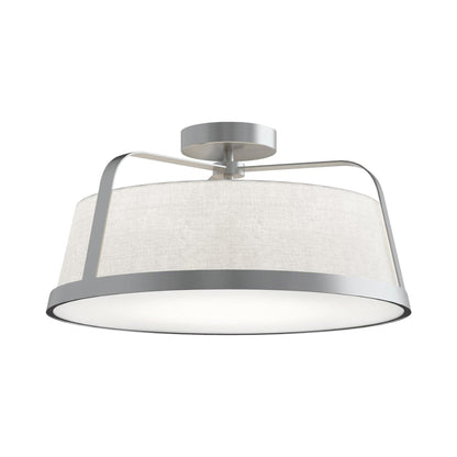 Lizzette Semi Flush Mount Ceiling Light in Satin Nickel.