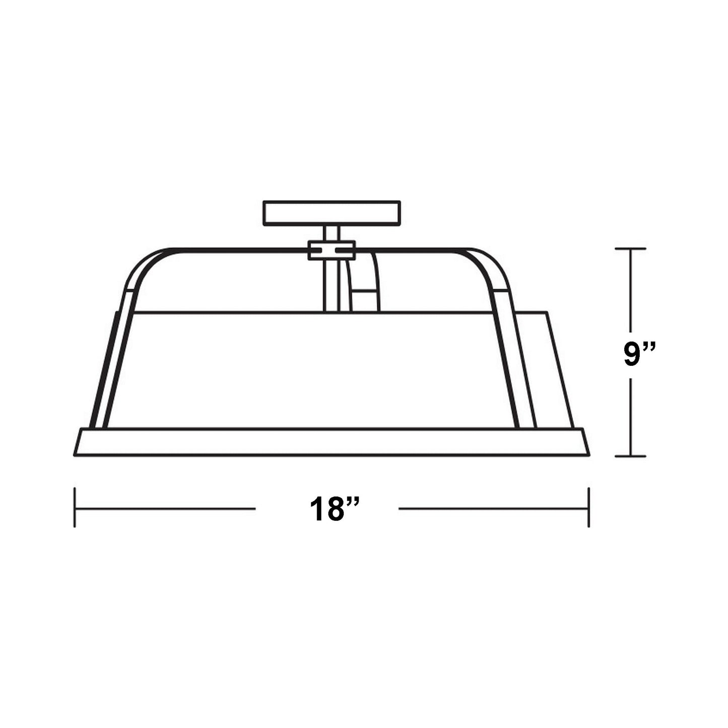 Lizzette Semi Flush Mount Ceiling Light - line drawing.