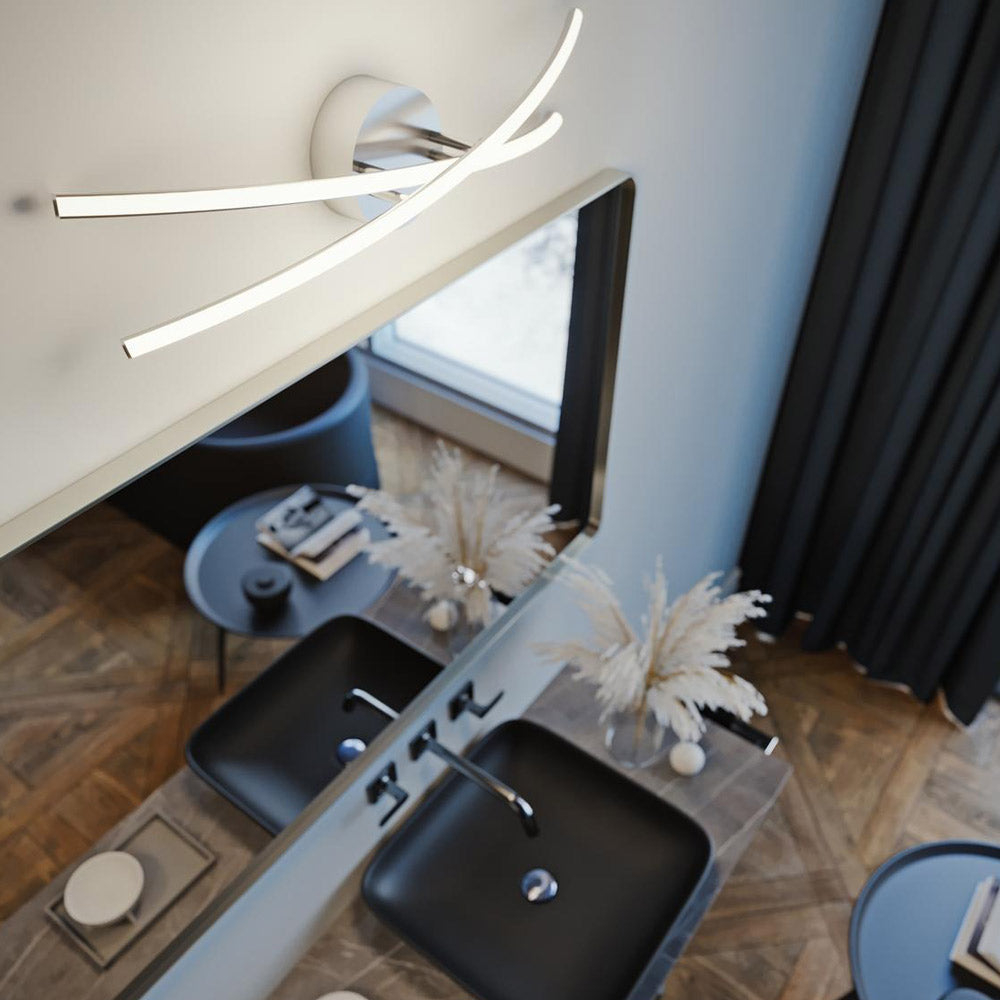 Lock LED Bath Vanity Light in bathroom.