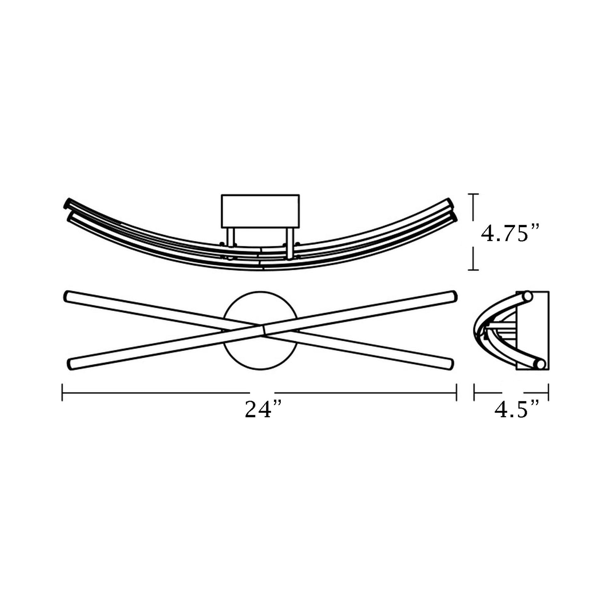 Lock LED Bath Vanity Light - line drawing.